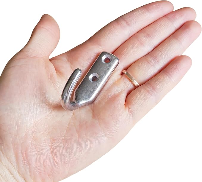 Heavy Duty Stainless Steel 316 Wall Hook, Marine Grade Wall Hanging Key Clothing Single Coupler, Garage Hook Storage Utility Hooks (Type J-10pcs)