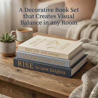Decorative Books for Home Decor | Elevate your Bookshelf Decor with Coffee Table Books (Fake Books Set of 3) | Faux Books for Decoration | Hollow Book Box with Hidden Storage | Decorative Storage Box