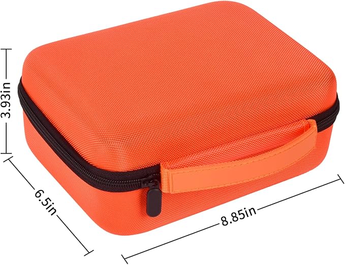 Case Compatible with Brother P-Touch PTD220 210 Home/Office Everyday Label Maker, Storage Holder Carrying Organizer for Label Tapes, AC Adapter, Charging Cables (Box Only) -Orange