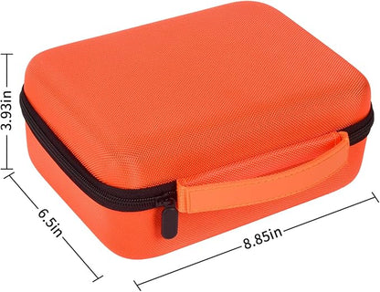Case Compatible with Brother P-Touch PTD220 210 Home/Office Everyday Label Maker, Storage Holder Carrying Organizer for Label Tapes, AC Adapter, Charging Cables (Box Only) -Orange