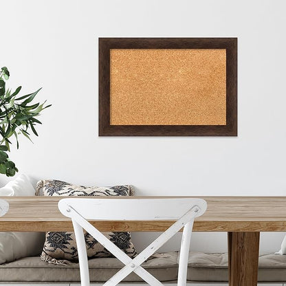 Amanti Art Natural Cork Board for Wall, 15x21 Vision Board with Brown Wood Frame, Small Corkboard Office Decor for Home Organization, Casual Corkboard Pinboard to Display Items for Home Organization