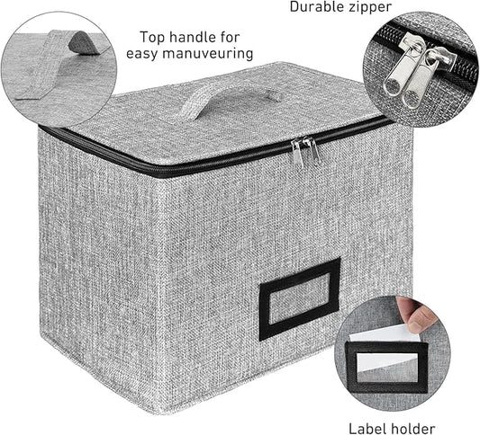 HURZMORO Stemware Storage Cases, Wine Glass Storage Box Containers for Glassware or Crystal, Holds 6 Red or White Glasses, Hard Top and Sides (Grey, Mug and Wine Glass Storage Box, 6 Compartments)