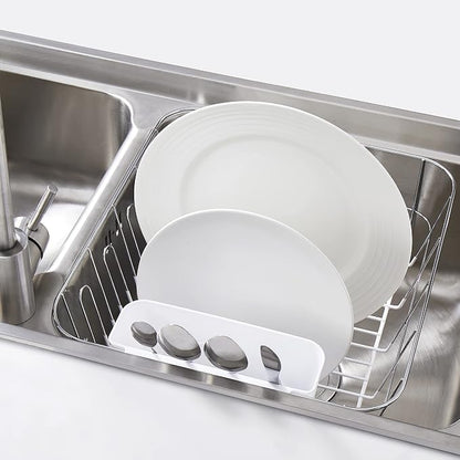 Sweet Home Collection 2 Piece Dish Drying Rack Set Drainer with Utensil Holder Simple Easy to Use Fits in Most Sinks, 14.5" x 13" x 5.25", White (Pack of 12)