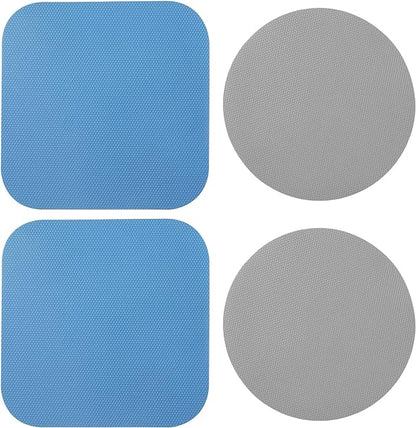 LUTER 4pcs Jar Opener, Rubber, Multi-function Silicone Bottle Opener for Seniors with Weak Hands Lid Cap Gripper Pads Kitchen Coasters Gadgets(Blue, Gray)