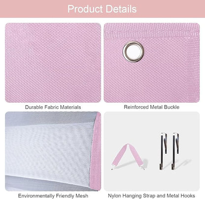 DHSFKBE Legging Organizer Storage, Shirt Organizer, Foldable Hanging Closet Organizer Storage with 26 Roll Independent Compartments for Yoga Pants, Tank Top, Towel, Underwear (Pink)