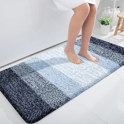 OLANLY Bathroom Runner Rugs Mat 44x24, Extra Soft Absorbent Microfiber Bath Rugs, Rubber Backing, Quick Dry, Washable Long Bath Mats for Bathroom, Tub and Shower, Home Decor Accessories, Navy Blue