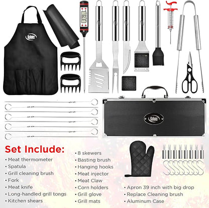 Kaluns BBQ Accessories, Complete Grill Set Dad Gifts for Fathers Day, 40 Pcs Premium Heavy Duty Stainless Steel Barbecue Grill Accessories for Outdoor Grill Gifts for Men