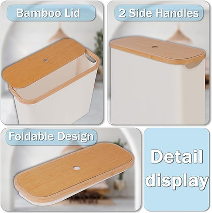 efluky Toilet Paper Basket, Toilet Paper Storage with Lid, Toilet Paper Organizer for Bathroom, Free Standing Toilet Paper Holder with Storage, Beige
