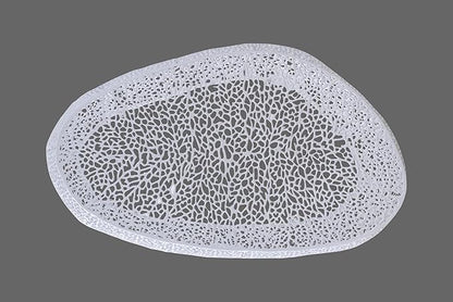 Modern Contemporary Oval-Shape 50" Coffee Table, Solid Aluminum intrigued Design, Mesh Cocktail Table, Creative Center Table for Living Room and Bedroom, Casted in White