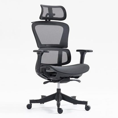 Ergonomic Office Chair with Independent Lumbar Support, Adjustable Height & 360° Swivel for Home Office Workstation (Black)