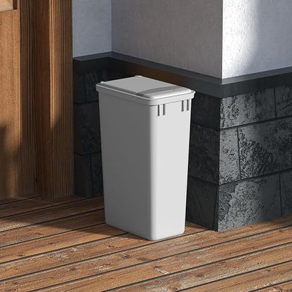 Dowell 50L Wastebasket Trash Container, 52.8Qt/13.2Gal, Plastic, Stackable, for Kitchen/Bathroom/Office, Fits Under Sink/Desk (Grey 4000 50 04)