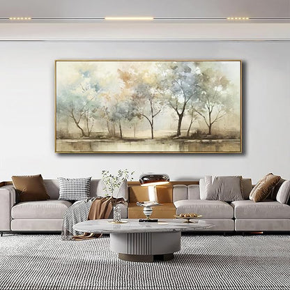 VHMING Abstract Wall Art Artwork Retro Trees Pictures Decor Canvas Painting Framed Ready to Hang Living Room Bedroom and Office Wall Decor 24x48 Inch