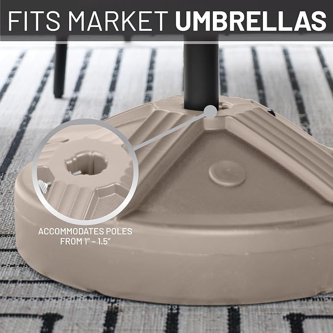 US Weight Durable 50 Pound Fillable Umbrella Base Designed to be Used with a Patio Table