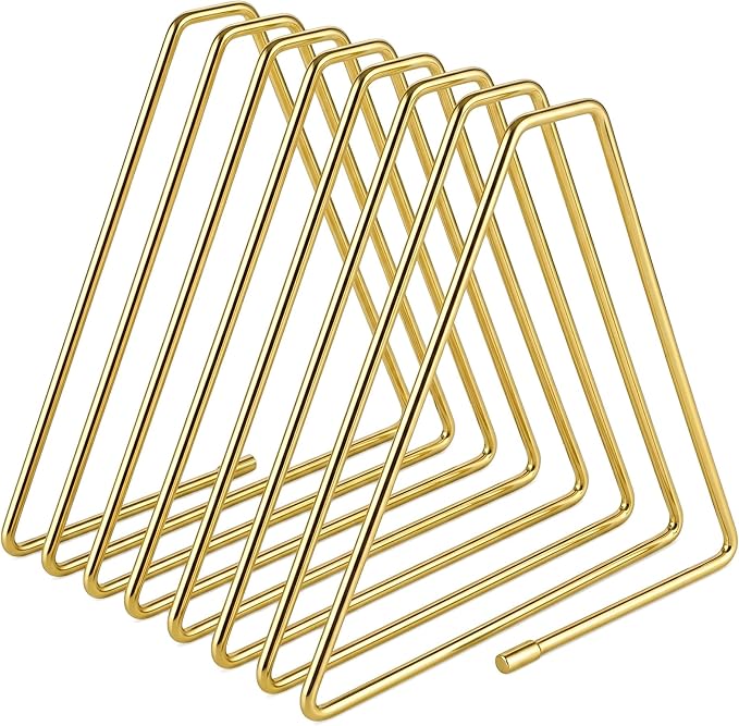 Gold Expandable Bookends, 7-Section, 2"-15.7" | 7 Slot Adjustable Book Rack, Telescoping Desktop Organizer, Metal Magazine Vinyl Record Stand, For Office Home Decor