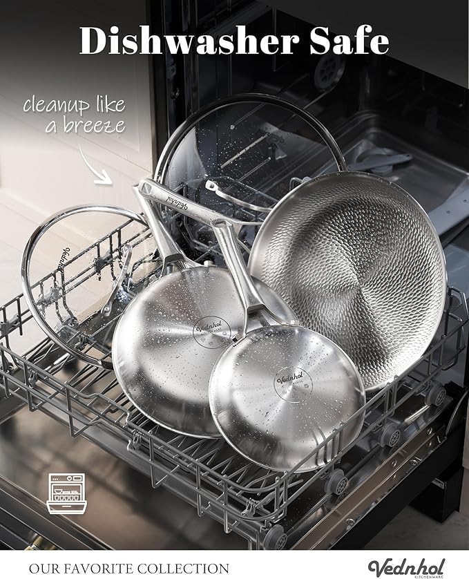 Titanium Pans set, 8+10+12Inch Pure Titanium Hammered Upgarde Pro with Two Lids, Non-Toxic Skillet for Cooking, PFAS/PFOA/PTFE Free Cookware, Dishwasher&Oven Safe, Kitchen Induction Compatible