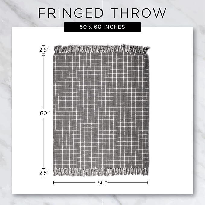 DII Diamond Throw Collection Woven Cotton, 50x60, Barn Red