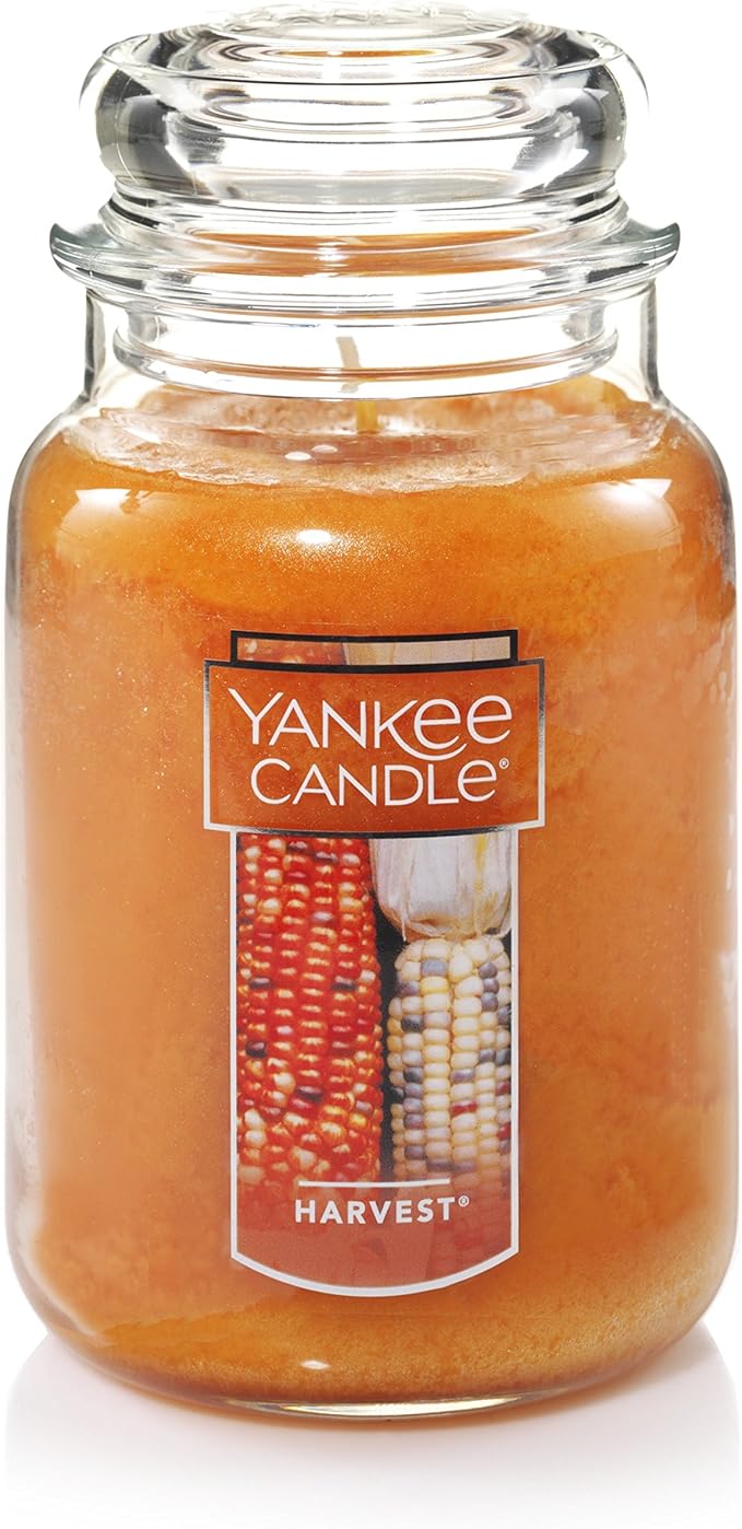 Yankee Candle Harvest Scented Classic 22oz Large Jar Single Wick Aromatherapy Candle Over 110 Hours of Burn Time Apothecary Jar Fall Scented for Home