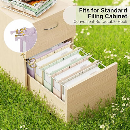 XINGIA Wheat Straw Hanging File Folders Letter Size Extra Capacity,Heavy Duty 2'' Expandable File Cabinet Folders,12 Pack Pastel File Folders Hanging with Tabs,Hanging File Organizer for Office School