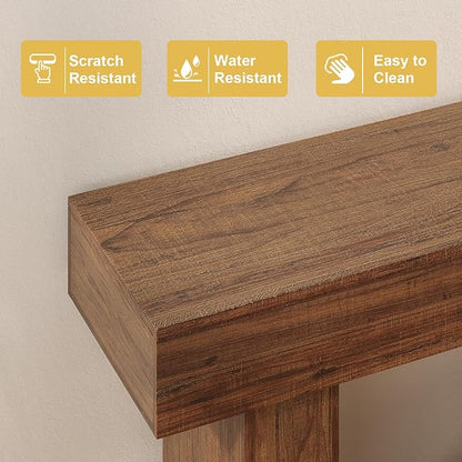 55 Inch Farmhouse Console Table,Wooden Rectangular Sofa Table Behind The Couch,Industrial Entryway Tables with Storage for Living Room,Entrance,Hallway (Brown)