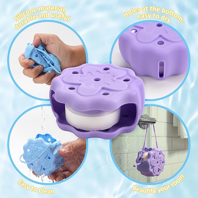 Purple Shower Steamer Tray, Hangable and Reusable Shower Steamer Holder/Hanger, Bath Bombs Holder, Shower Accessory, Aromatherapy Diffuser Containers, Bathroom Decor, Gift for Girls Women