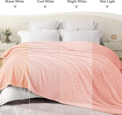 Exclusivo Mezcla Fleece Twin Size Bed Blanket, Ultra Soft, Lightweight and Fuzzy Light Pink Blanket for Women, Home Decor, 60x80 Inches