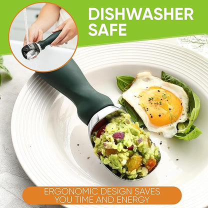 Spring Chef Professional Ice Cream Scoop with Soft Grip Handle - Heavy Duty Ice Cream Scooper for Cookie Dough, Frozen Yogurt, Gelato, Sorbet, Melon - Dishwasher Safe Kitchen Tool - Pine Green