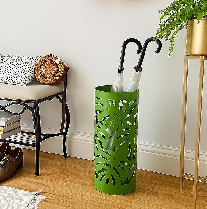 Mango Steam Round Leaf Umbrella Stand, Green