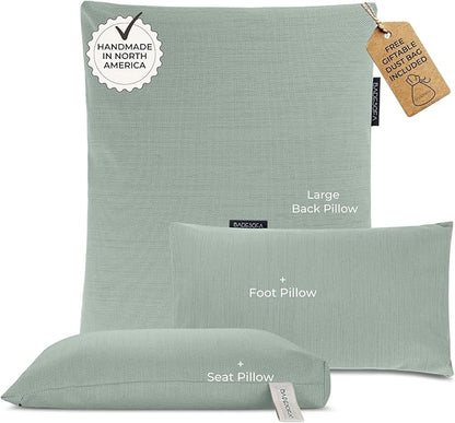 BADESOFA® Luxury Bath Pillows for Tub Full Body Set - 3-Piece Bath Pillow Set with Premium Materials & CleanDry+ - Bathtub Pillows for Head and Neck Support - Tub Pillow for Bathtub in Green