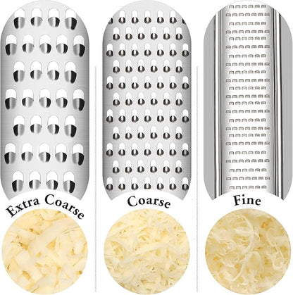 Cambom Cheese Grater Citrus Zester Lemon Zester Pack of 3-304 Stainless Steel - A Sharp Tool for Parmesan Cheese, Ginger, Garlic, Nutmeg, Chocolate, Vegetables，Fruits，Dishwasher Safe Red