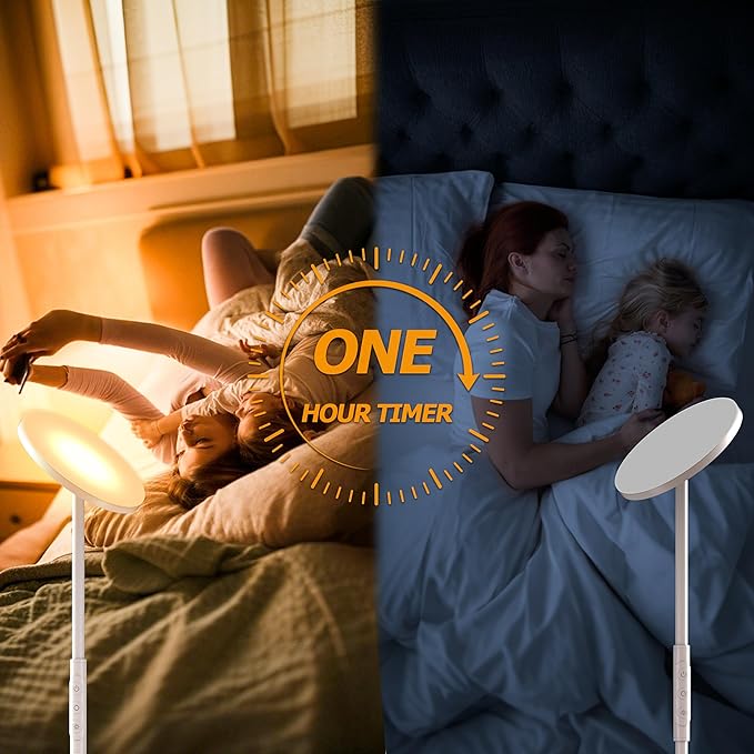 Super Bright Floor Lamp for Living Room, Stepless Dimmable LED Standing Lamp with Remote and Touch Control, 69” Tall Torchiere Corner Lamp for Bedroom Office Hotel, White