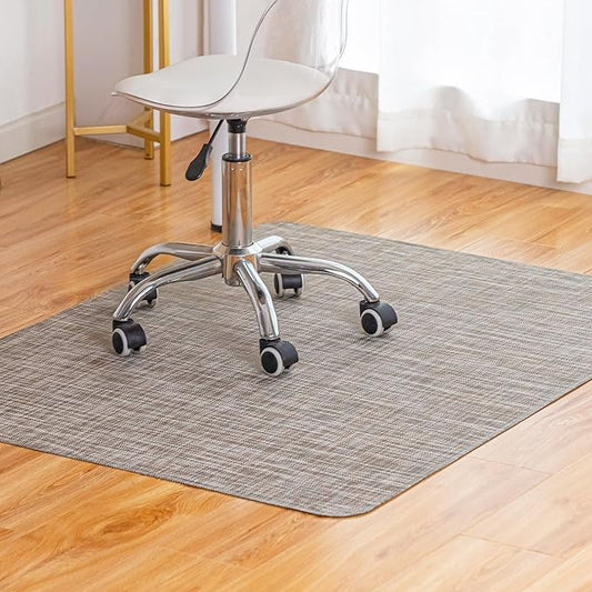 Baroyal Office Chair Mat for Hardwood Floor Under Desk Computer Rolling Chair Mat for Wood/Tile Floor Non-Slip Heavy Duty Desk Rug PVC Plastic Hard Floor Protector 45"x 53" (Soapstone)