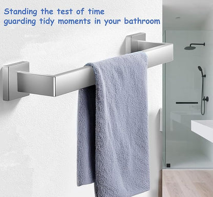 Towel Bar for Bathroom 16 Inch Brushed Nickel Towel Holder 12/16/20/24/28/32/36 Inch Stainless Steel SUS304 Rustproof Towel Rack Modern Square Towel Rod for Bathroom Wall (1, Brushed Nickel, 16 Inch)