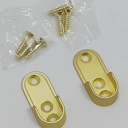 Matte Brass Aluminum Oval Wardrobe Tube Closet Rod with Two End Caps and Screws (48 INCH)