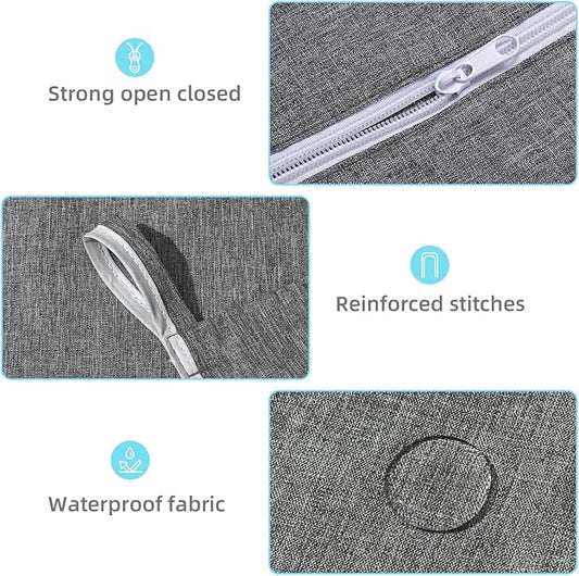 KEEPJOY 2Pack Space-Saving Hanging Laundry Bag, Door Laundry Hamper with 2 Different Types of Hooks, 30x20 Inch Oxford Fabric Laundry Storage Bag for Dirty Clothes (Grey-2Pack)