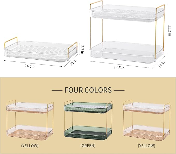 Coffee Bar Accessories, Station Organizers,Large Capacity Storage with Drain Board,Whisky Tray,Mug Tea Cup Holder Coffee Bar Organizer,White Clear