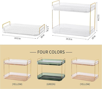 Coffee Bar Accessories, Station Organizers,Large Capacity Storage with Drain Board,Whisky Tray,Mug Tea Cup Holder Coffee Bar Organizer,White Clear