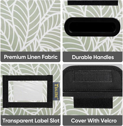 BALEINE File Organizer Box with Lid, Collapsible File Folder Organizer with Plastic Slide, Hanging File Folder Box for Office Document Storage (1 Pack, Antique Foliage, S)