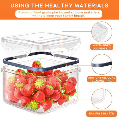 54 PCS Food Storage Containers with Lids Airtight (27 Lids &27 Containers) Leakproof Meal-Prep Kitchen Organization,Reusable Containers for Food Plastic Microwave/Dishwasher Safe with Labels & Pen