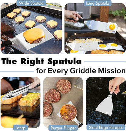 31PCS Griddle Accessories Kit for Blackstone, Flat Top Hibachi Grill Spatula Set with 2 Melting Domes, Burger Press, Patty Maker and Apron, Professional Teppanyaki Tools Gifts for Outdoor BBQ