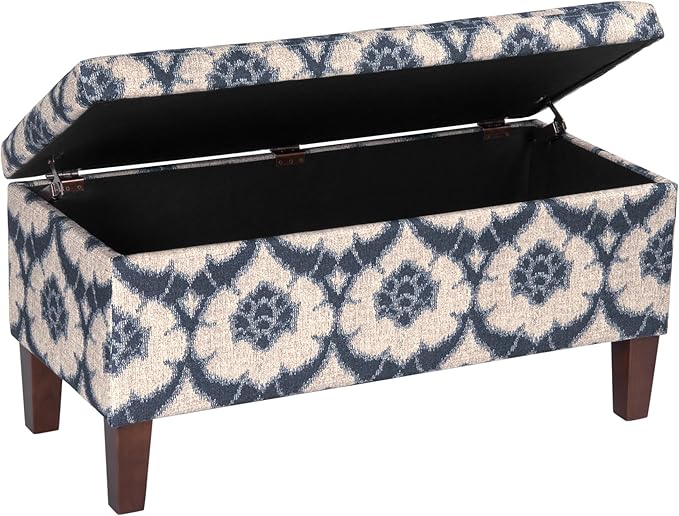 HomePop Large Decorative Storage Bench - Blue Medallion Print