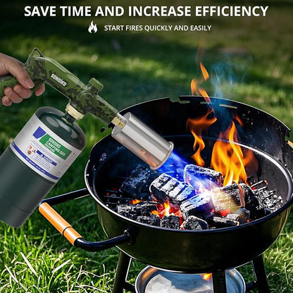 Sondiko Powerful Propane Torch L8010, Sous Vide, Campfire Starter, Adjustable Gas Welding Kit for Searing Steak, BBQ, Gas Welding(Camouflage) Propane Tank Not Included