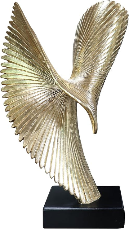 Modern Abstract Eagle Decorative Sculpture, Dining Living Room Desk Decor,Geometric Home Decor Statues,Shelf Top Decor Aesthetics, Coffee Tables or Office Shelves（Golden）