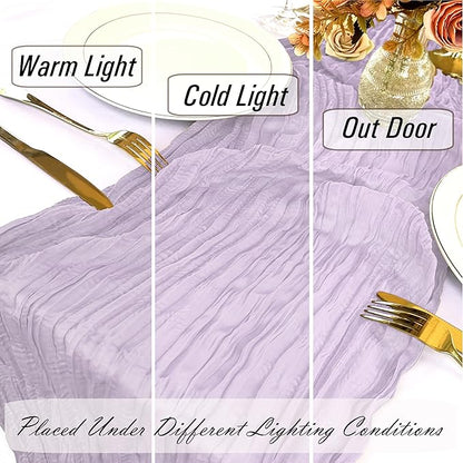 8 Pack Lavender Cheesecloth Table Runner 22 x 108 inch Gauze Cheese Cloth Table Runner Bulk for Rustic Wedding Baby Shower Birthday Party Boho Table Decor