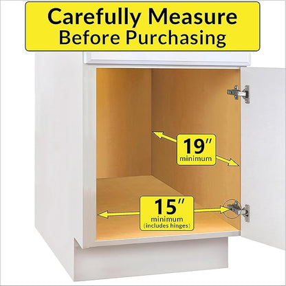 LYNK PROFESSIONAL® Pull Out Cabinet Organizer, 14" x 18" Slide Out Cabinet Organizer Pull Out Drawer – Pull Out Shelves for Kitchen Cabinets – Under Sink Organizers - Lifetime Ltd. Warranty, Chrome