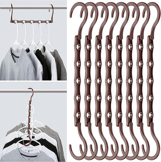 Mr. Pen- Space Saving Hangers, 8 pcs, 360° Rotating Hooks, Magic Cascading Hanger Organizer with 5 Enclosed Slots, Closet Organizers and Storage for Clothes, College Dorm Room Essentials