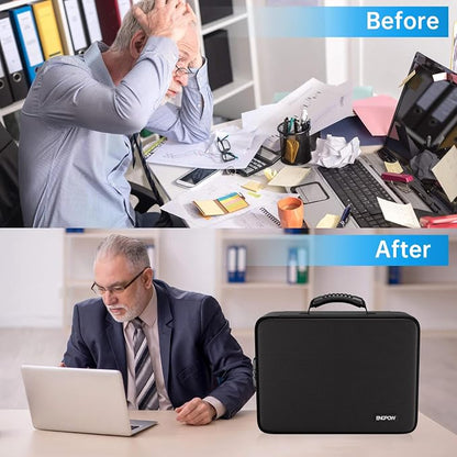 ENGPOW 5200℉ Soft Case Fireproof Document Box with Lock,Fireproof Box with 25 Colorful Pocket Accordion File Folder,Fireproof Water Resistant Safe File Organizer Storage for Important Documents