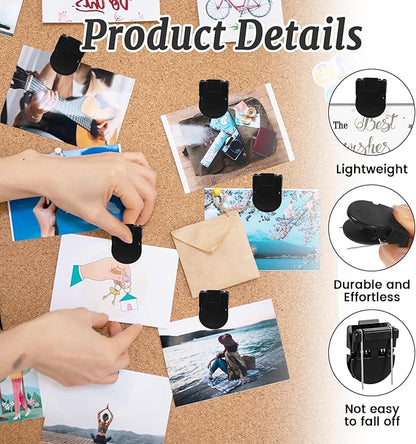 25 Pcs Black Cubicle Clips for Fabric Walls, Cubicle Hooks Cubical Office Accessories for Works, Cork Board Fabric Clips for Hanging Desk Organization Picture Note Memo Office Photos Wall