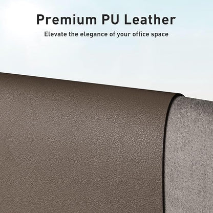 Aothia Leather Desk Pad Protector, Office Desk Mat, Large Mouse Pad, Non-Slip PU Leather Desk Blotter, Laptop Desk Pad, Waterproof Desk Writing Pad for Office and Home (48"x17", Coffee)