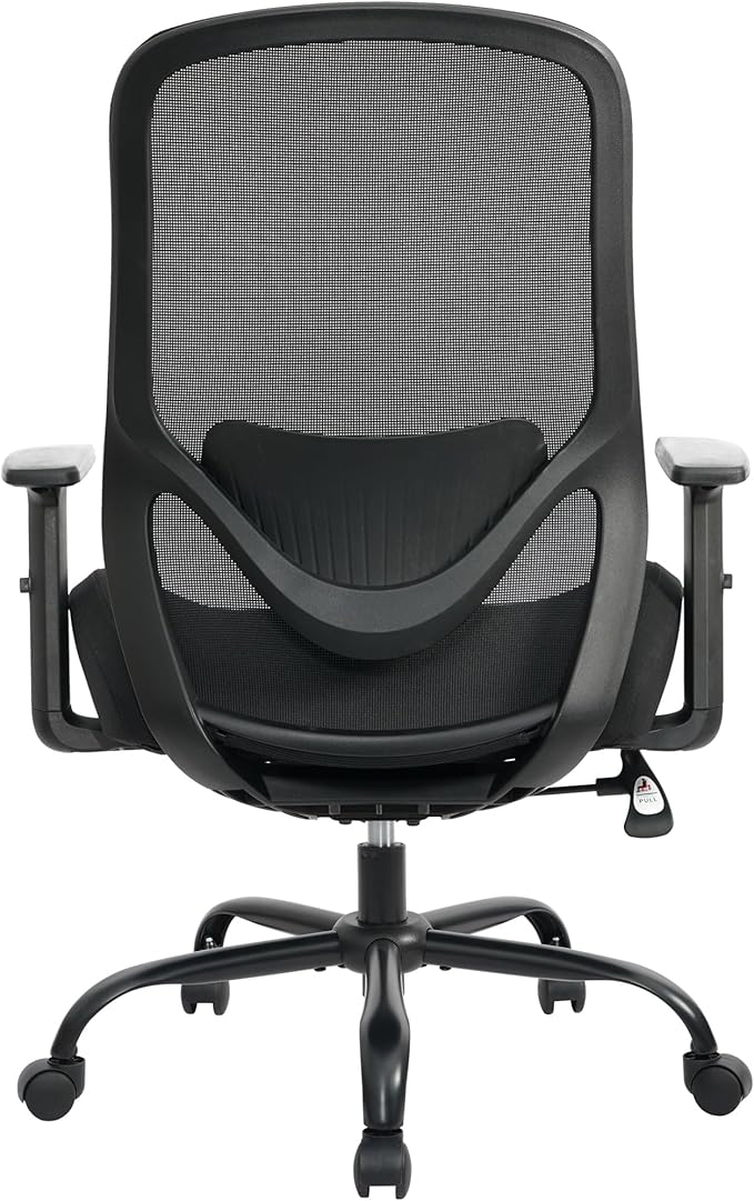 High Back Office Chair, Big and Tall Office Chair Ergonomic Comfy Chair Executive Desk Chair for Heavy Duty People 450Lbs Computer Chair with Adjustable Lumbar Support & Flip-up Arms