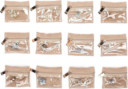 Angelina's Palace Jewelry Organizer Case Bridesmaid Gifts Travel Bag Vegan Leather Box for Necklace Earring Bracelet Ring(blossom tan)